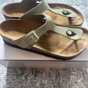 Papillio Birkenstock Gizeh Platform Sandals Eucalyptus